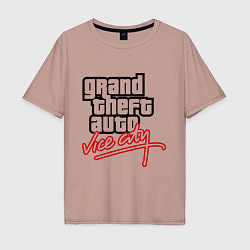 Футболка оверсайз мужская GTA Vice City, цвет: пыльно-розовый