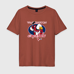 Футболка оверсайз мужская Washington Capitals Hockey, цвет: кирпичный