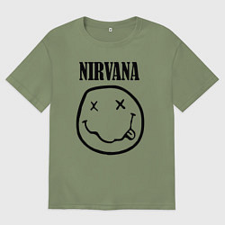 Футболка оверсайз мужская Nirvana, цвет: авокадо