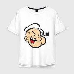 Футболка оверсайз мужская Popeye Face, цвет: белый