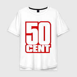 Футболка оверсайз мужская 50 cent, цвет: белый