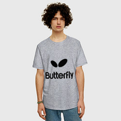 Футболка оверсайз мужская Butterfly Logo, цвет: меланж — фото 2