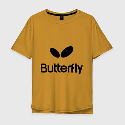 Футболка оверсайз мужская Butterfly Logo, цвет: горчичный