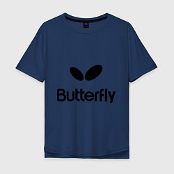 Футболка оверсайз мужская Butterfly Logo, цвет: тёмно-синий