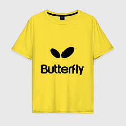 Футболка оверсайз мужская Butterfly Logo, цвет: желтый