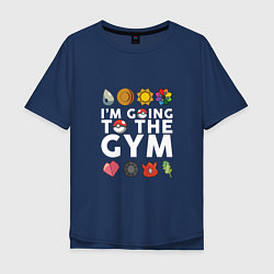Футболка оверсайз мужская Pokemon Im going to the gym (white), цвет: тёмно-синий