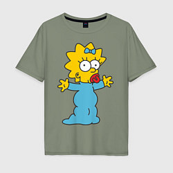 Футболка оверсайз мужская Maggie Simpson, цвет: авокадо