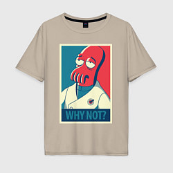 Футболка оверсайз мужская Zoidberg: Why not?, цвет: миндальный