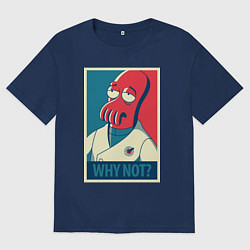 Футболка оверсайз мужская Zoidberg: Why not?, цвет: тёмно-синий