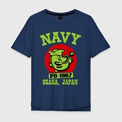 Футболка оверсайз мужская Navy: Po-1967, цвет: тёмно-синий