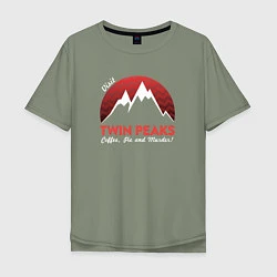 Футболка оверсайз мужская Twin Peaks: Pie & Murder, цвет: авокадо