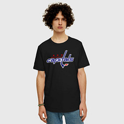Футболка оверсайз мужская Washington Capitals, цвет: черный — фото 2