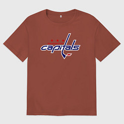 Футболка оверсайз мужская Washington Capitals, цвет: кирпичный