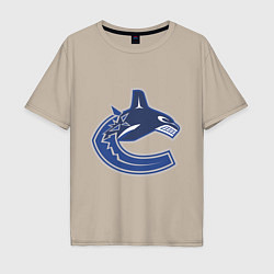 Футболка оверсайз мужская Vancouver Canucks, цвет: миндальный