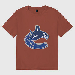 Футболка оверсайз мужская Vancouver Canucks, цвет: кирпичный