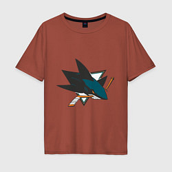 Футболка оверсайз мужская San Jose Sharks, цвет: кирпичный