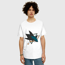 Футболка оверсайз мужская San Jose Sharks, цвет: белый — фото 2