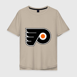 Футболка оверсайз мужская Philadelphia Flyers, цвет: миндальный