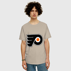 Футболка оверсайз мужская Philadelphia Flyers, цвет: миндальный — фото 2
