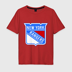 Футболка оверсайз мужская New York Rangers, цвет: красный