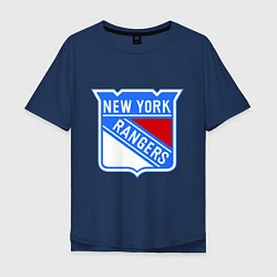 Футболка оверсайз мужская New York Rangers, цвет: тёмно-синий