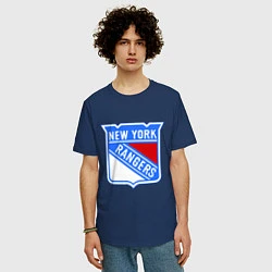 Футболка оверсайз мужская New York Rangers, цвет: тёмно-синий — фото 2