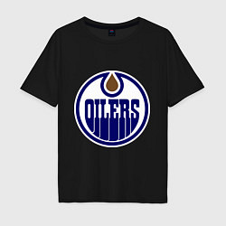 Футболка оверсайз мужская Edmonton Oilers, цвет: черный