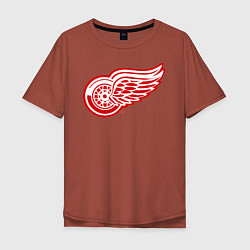 Футболка оверсайз мужская Detroit Red Wings, цвет: кирпичный