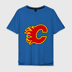 Футболка оверсайз мужская Calgary Flames, цвет: синий