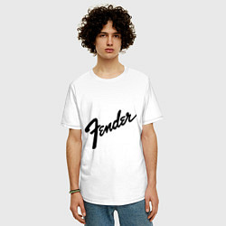 Футболка оверсайз мужская Fender, цвет: белый — фото 2