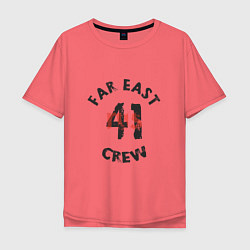 Футболка оверсайз мужская Far East 41 Crew, цвет: коралловый