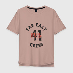 Футболка оверсайз мужская Far East 41 Crew, цвет: пыльно-розовый