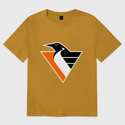 Футболка оверсайз мужская Pittsburgh Penguins, цвет: горчичный