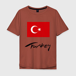 Футболка оверсайз мужская Turkey, цвет: кирпичный