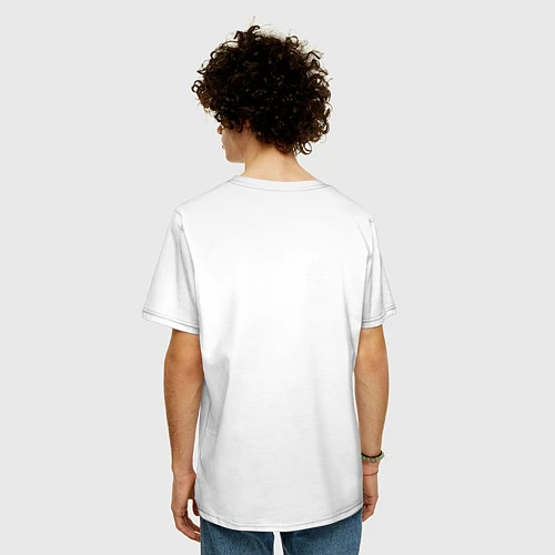 Мужская футболка оверсайз HTF: Lifty / Белый – фото 4