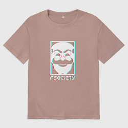 Футболка оверсайз мужская F society, цвет: пыльно-розовый