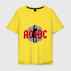Футболка оверсайз мужская AC/DC: Angus Young, цвет: желтый