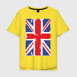 Футболка оверсайз мужская Британский флаг, цвет: желтый