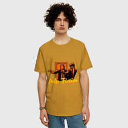 Футболка оверсайз мужская Pulp Fiction, цвет: горчичный — фото 2