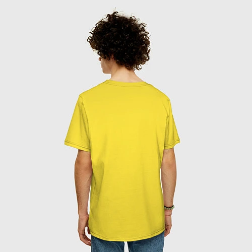Мужская футболка оверсайз Зимний пингвин-мальчик / Желтый – фото 4