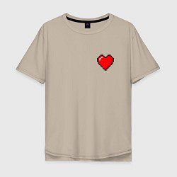 Мужская футболка оверсайз Пиксельное сердце