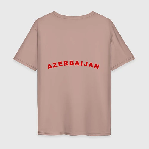 Мужская футболка оверсайз Azerbaijan map / Пыльно-розовый – фото 2