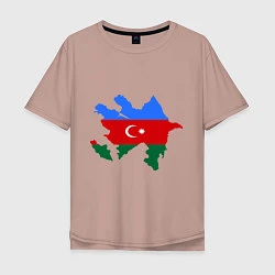 Футболка оверсайз мужская Azerbaijan map, цвет: пыльно-розовый