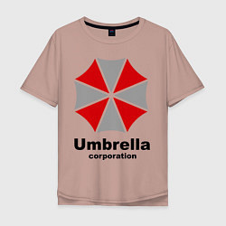 Футболка оверсайз мужская Umbrella corporation, цвет: пыльно-розовый