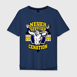 Футболка оверсайз мужская Never Give Up: Cenation, цвет: тёмно-синий