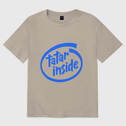 Футболка оверсайз мужская Tatar inside, цвет: миндальный