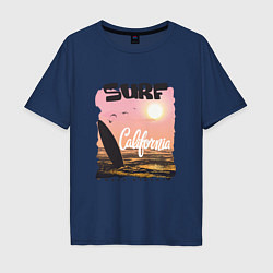 Футболка оверсайз мужская Surf California, цвет: тёмно-синий