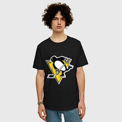 Футболка оверсайз мужская Pittsburgh Penguins, цвет: черный — фото 2
