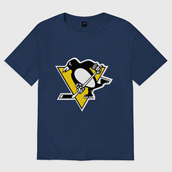 Футболка оверсайз мужская Pittsburgh Penguins, цвет: тёмно-синий
