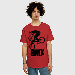 Футболка оверсайз мужская BMX 3, цвет: красный — фото 2